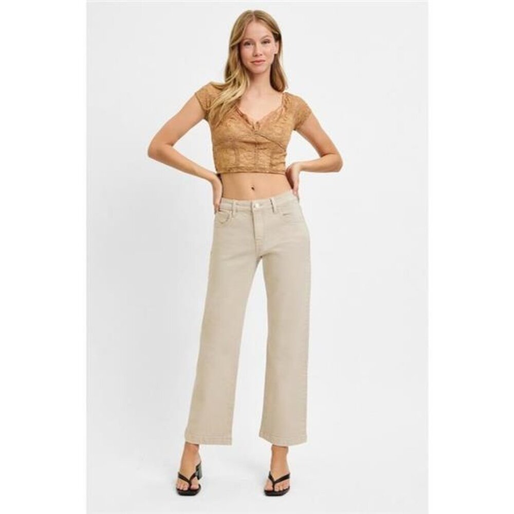 ✨NWT RISEN Full Size Tummy Control Mid Rise Ankle Straight Jeans Plus Size - Picture 6 of 6